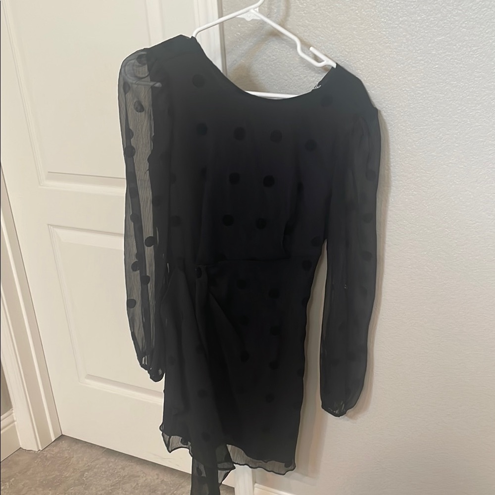 Elegant Black Polka Dot Dress